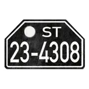 Historisches Nummernschild aus der Besatzungszone - Vintage Look