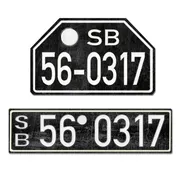 Historisches Nummernschild aus der Besatzungszone - Vintage Look
