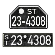 Historisches Nummernschild aus der Besatzungszone - Vintage Look