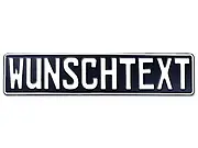 Kennzeichen mit Wunschtext - Größe: 52 x 11 cm