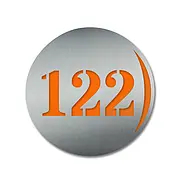Runde Hausnummer aus Edelstahl - Bogen rechts - dreistellig - Farbe Orange