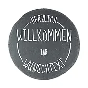 Schiefertürschild Herzlich willkommen mit Namen