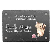 Türschild mit Katze