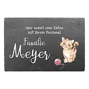 Schild für Familien mit Katze