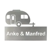 Edelstahlschild mit Namen