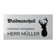 Türschild Forstamt mit Motiv Hirsch