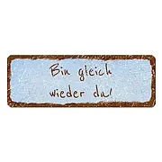 Schild Vintage Look hellblau 10 x 3.5 cm