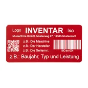 Maschinenschild mit QR-Code und Strichcode
