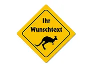 Schild mit Wunschtext und Känguru