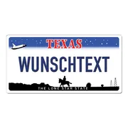 Texas Kennzeichen mit Ihrem Wunschtext