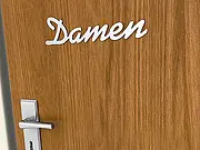 Schild aus Edelstahl - Damen - Schriftart Alako