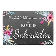 Schieferschild im floralen Design