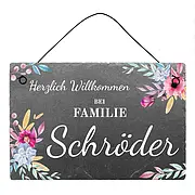 Schieferschild mit schwarzem Draht