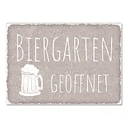 Schild Biergarten