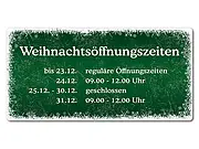 Türschild Weihnachtsöffnungszeiten