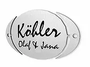 Schild aus Edelstahl - oval