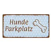 Vintage Schild für Hunde-Parkplatz