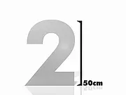 V2A Edelstahl - große Zahlen als Hausnummer - Hausnummer 2