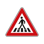 Verkehrszeichen Fußgängerüberweg links