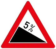 Verkehrszeichen 5% Gefälle