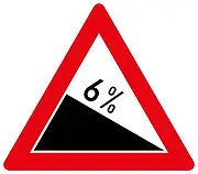 Schild 6% Gefälle