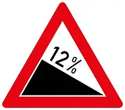 Schild 12% Gefälle