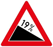 Schild 19% Gefälle