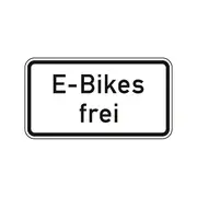Hinweisschild nach StVO - E-Bikes frei