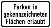 Parken in gekennzeichneten Flächen möglich