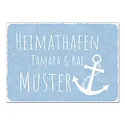 Türschild hellblau vintage