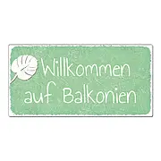 Vintage Schild Willkommen auf Balkonien