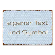 blaues Schild mit eigenem Text