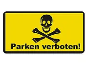 Warnschild als Parkverbotsschild - Größe: 30x15 cm