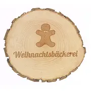 Weihnachtliches Holzschild mit Text und Symbol 