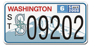 Aluminiumschild - ähnlich US Kennzeichen Washington Mit diesem Schild bieten wir Ihnen ein individuelles KFZ Kennzeichen, welches nach dem Vorbild eines originalen US Nummernschildes aus ... Washington - Fahrzeugkennzeichen mit Wunschtext bedruckt