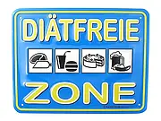 Funschild - Diätfreie Zone - Größe: 22 x 17 cm