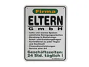 Hinweisschild Eltern GmbH