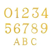 Ziffern und Buchstaben aus Messing - Höhe Ziffer: 12 cm, Höhe Buchstabe: 8 cm