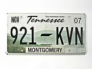 Nummernschild aus Tennessee