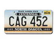 amerikanisches Nummernschild North Dakota 