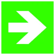 Fluchtweg- / Erste Hilfe-​Zusatzschild »Richtungsangabe gerade« 