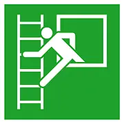 Fluchtwegschild »Notausstieg mit Fluchtleiter links« 