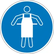 Gebotsschild »Schutzschürze benutzen« 