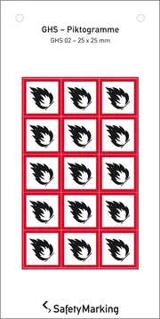 GHS-​Gefahrenpiktogramm »Symbol 02: Flamme« 