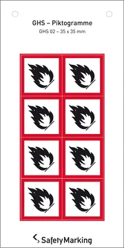 GHS-​Gefahrenpiktogramm »Symbol 02: Flamme« 