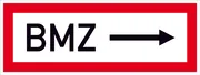 Hinweisschild für die Feuerwehr »BMZ --​-->« 