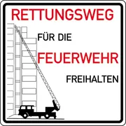 Hinweisschild für die Feuerwehr »Rettungswege für die Feuerwehr …
