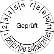 Prüfplakette »Geprüft « 