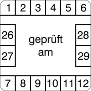 Prüfplakette »geprüft am« 