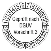 Prüfplakette »Geprüft nach DGUV Vorschrift 3« 
